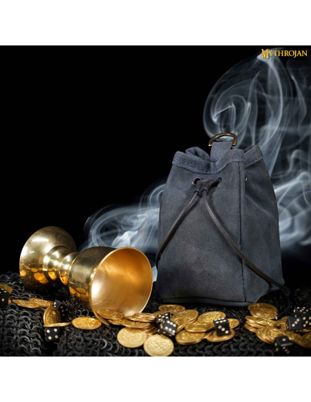 Borsa medievale in pelle scamosciata...