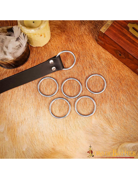 Confezione da 5 anelli in acciaio...