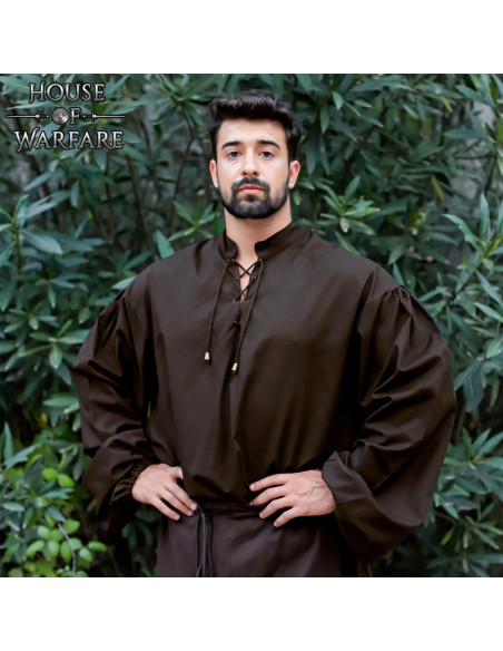 Camicia medievale in cotone con...