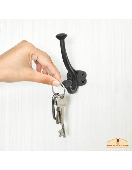 Set di 2 ganci da parete in ghisa,...