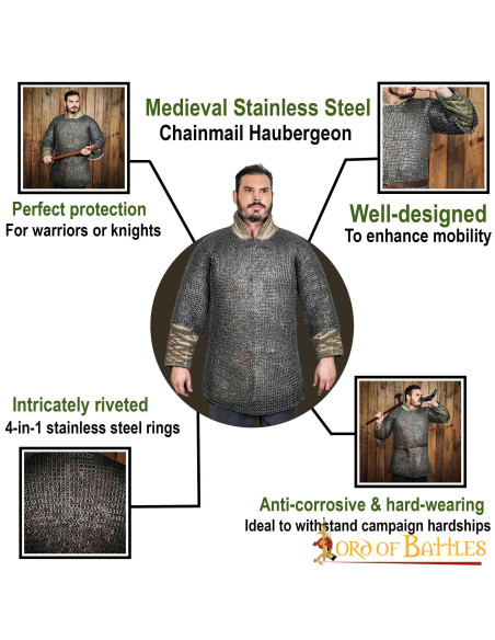 Cotta di maglia in acciaio inox...