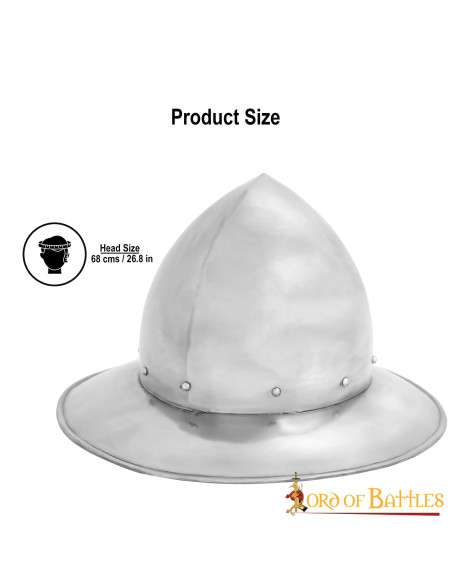 Elmo medievale Kettle in acciaio,...