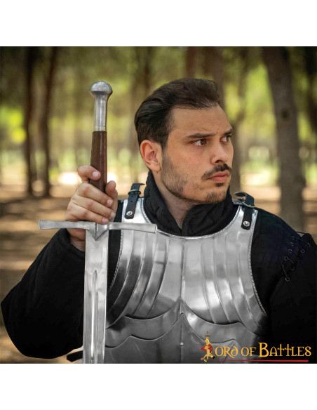 Corazza gotica medievale in acciaio,...