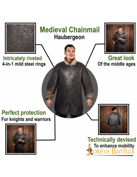 Cotta di maglia in acciaio dolce,...