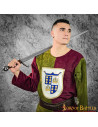 Tabardo medievale bicolore, verde-marrone