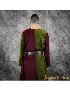 Tabardo medievale bicolore, verde-marrone 2
