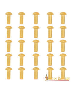 Confezione da 25 rivetti in ottone testa a fungo (8 mm.)