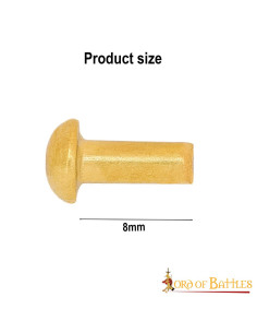 Confezione da 25 rivetti in ottone testa a fungo (8 mm.) 2