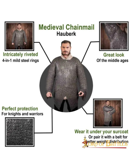 Anelli piatti rivettati in cotta di...