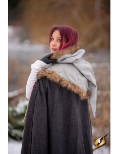 Cappuccio medievale Fimbul in lana - Grigio 2