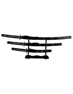 Set di 3 katane Last Samurai, con supporto