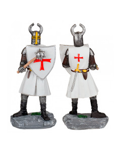 Miniatura di cavaliere templare con scudo e mazza (12 cm.)