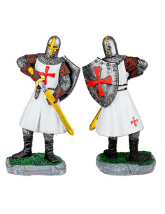 Miniatura di cavaliere templare con scudo e spada (12 cm.)
