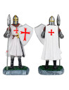 Miniatura di cavaliere templare con scudo e lancia (12 cm.)