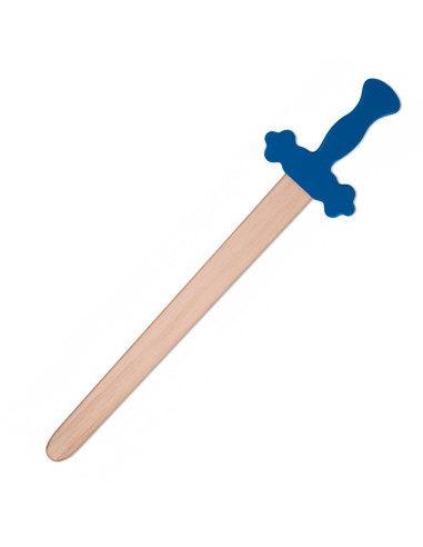 Spada in legno con impugnatura blu per bambini (53,50 cm.)