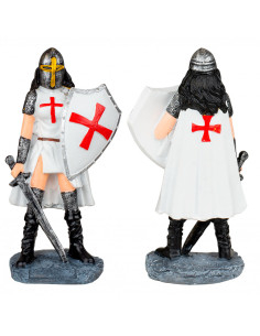 Miniatura di donna templare con elmo, scudo e spada (8 cm.)