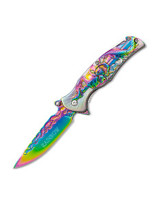 Coltello tascabile Albainox bicolore Rainbow (20,50 cm.)
