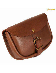 Borsa medievale semplice in pelle marrone