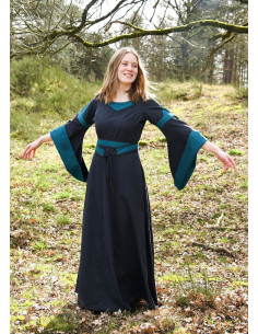 Abito medievale Bliaut Konstanze, blu scuro