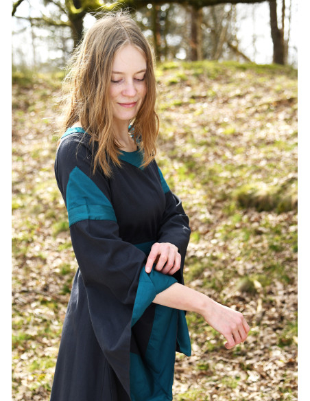 Abito medievale Bliaut Konstanze, blu...