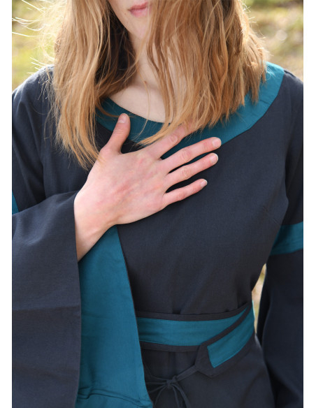 Abito medievale Bliaut Konstanze, blu...