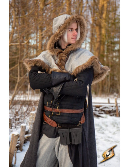 Marsupio medievale in pelle rigida nera