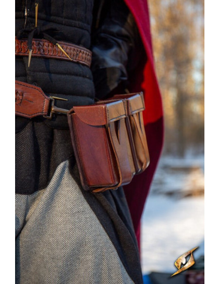 Marsupio medievale in pelle rigida...