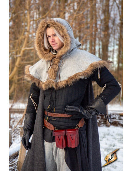 Marsupio medievale in pelle rigida rossa