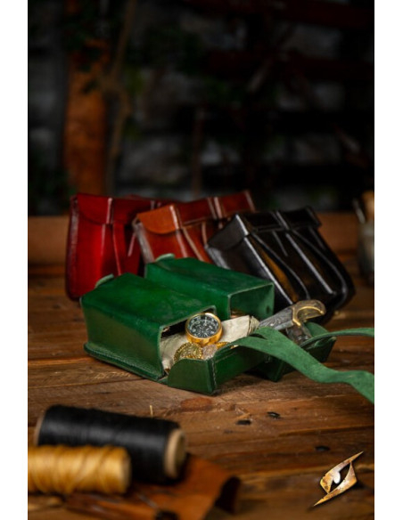 Marsupio medievale in pelle rigida rossa