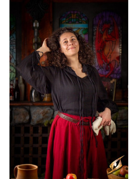 Camicia medievale stropicciata, nera