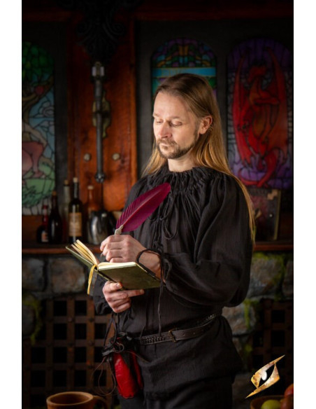 Camicia medievale stropicciata, nera