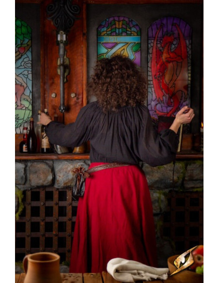 Camicia medievale stropicciata, nera