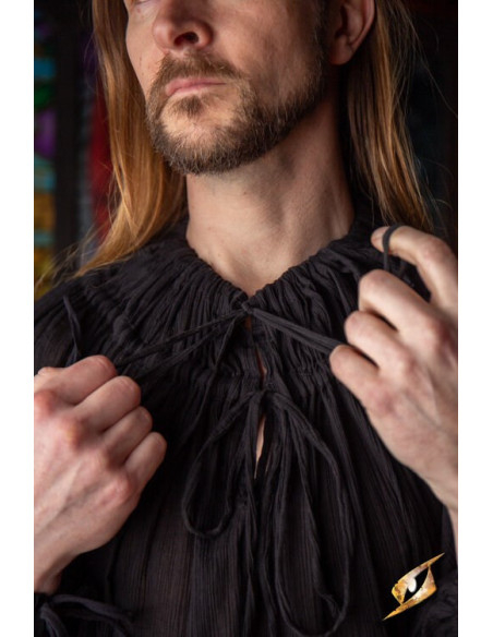 Camicia medievale stropicciata, nera
