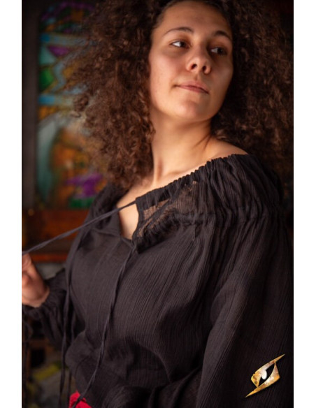 Camicia medievale stropicciata, nera