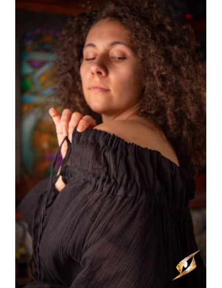 Camicia medievale stropicciata, nera