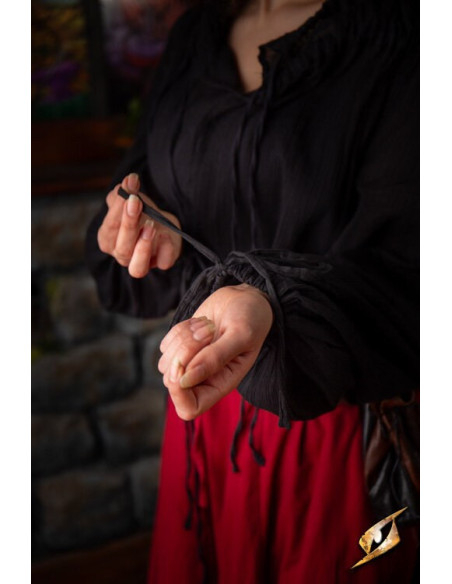 Camicia medievale stropicciata, nera