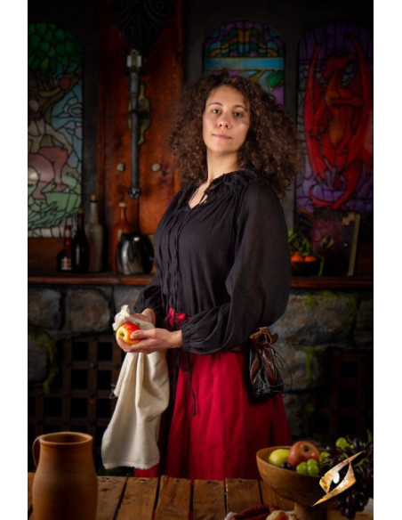 Camicia medievale stropicciata, nera