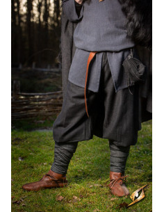 Pantaloni vichinghi in lana modello Ull Rus, neri