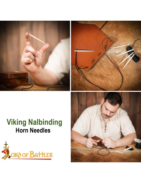 Ago per ricamo medievale in osso (9 cm.)