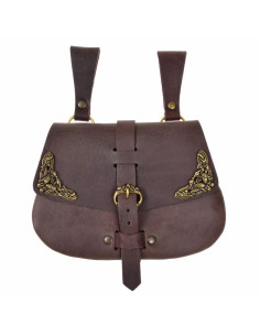 Borsa in pelle medievale irlandese (20 x 20 cm.)
