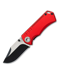 Coltello tattico rosso marca Albainox con viti (13,7 cm.)