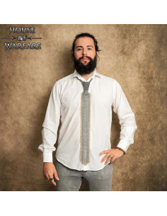 Cravatta in maglia di maglia con anelli in ottone e acciaio 2