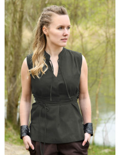 Blusa smanicata vichinga modello Levke, verde oliva