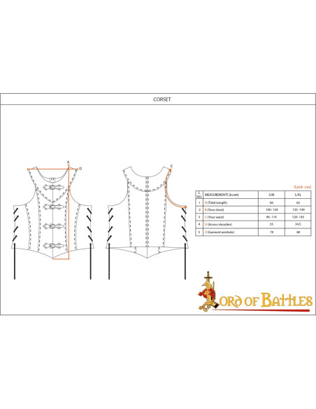 Corsetto in pelle marrone Dama Guerrera