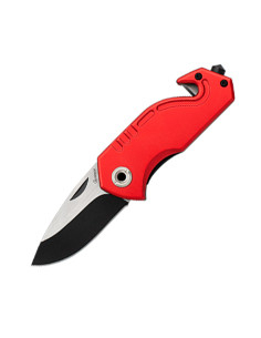 Coltello da salvataggio rosso marca Albainox (14,9 cm.)