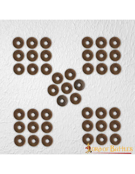 Set di 50 rondelle in ottone invecchiato