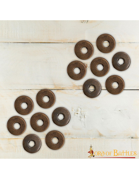 Set di 50 rondelle in ottone invecchiato