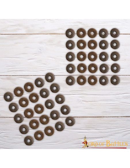 Set di 50 rondelle in ottone invecchiato