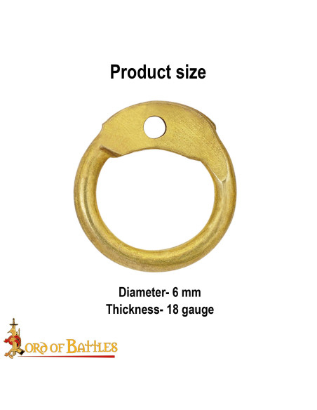 Anelli rotondi in ottone con rivetti...