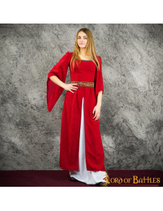 Abito medievale cortigiana Jimena - rosso